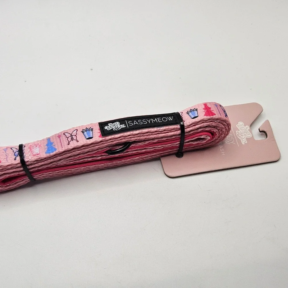 Sassy Meow Wizard of Oz Wicked Glinda Pink Fabric Pet Cat Leash 6‎ foot